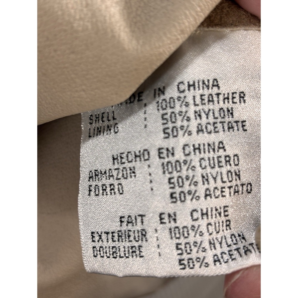 100% Genuine Leather Suede Jacket Shacket  M Vintage 80s 90s JHC Rare Beige NWOT - Picture 10 of 13